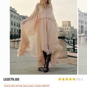 Commense Flowing Cream High Low Dress